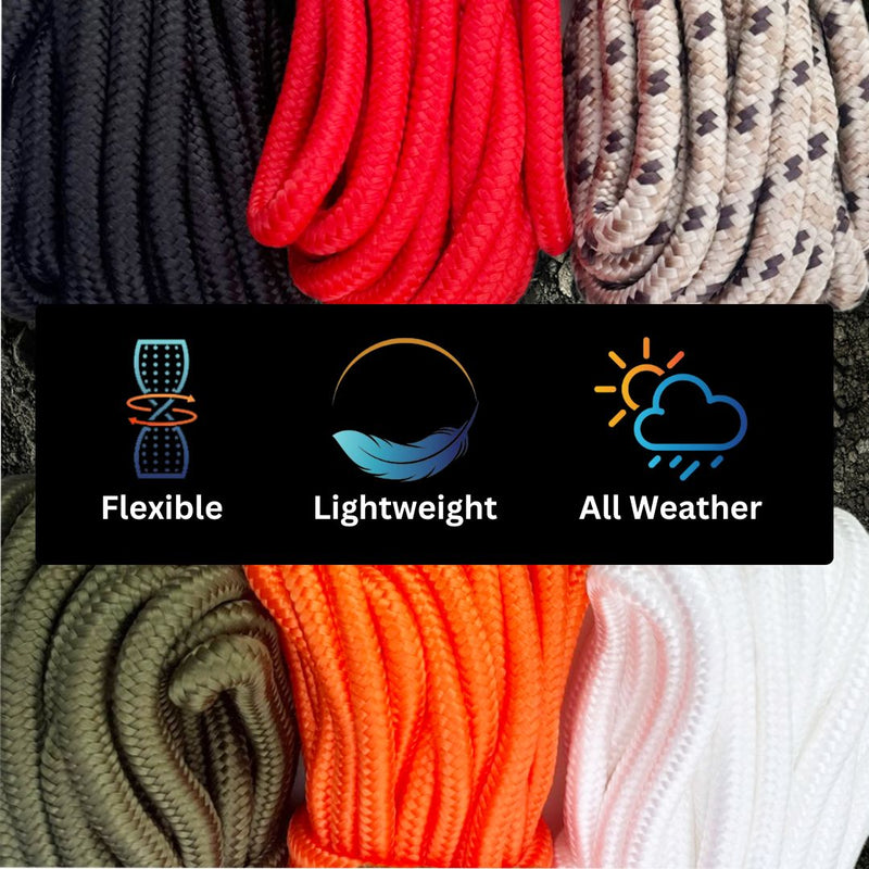 9mm x 50' Nylon Braided Utility Rope – Multi-Purpose Camping Cord