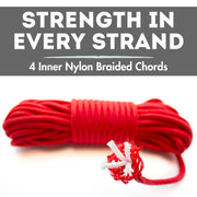 9mm x 50' Nylon Braided Utility Rope – Multi-Purpose Camping Cord