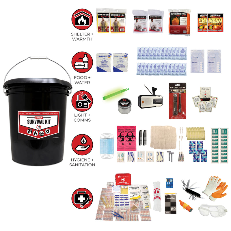 Guardian 2 Person Comfort Survival Kit – 72-Hour Emergency Couples Kit