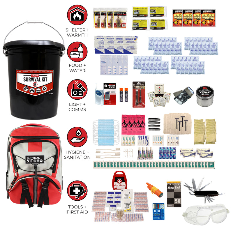 Guardian 4 Person Essential Family Survival Kit – 72-Hour Emergency