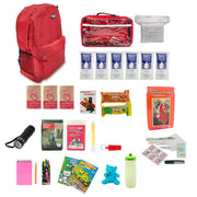 Emergency Zone Keep-Me-Safe children's 72-hour survival kit, red backpack