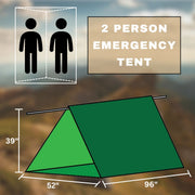 2-Person Emergency Tube Tent – Lightweight Forest Green Shelter