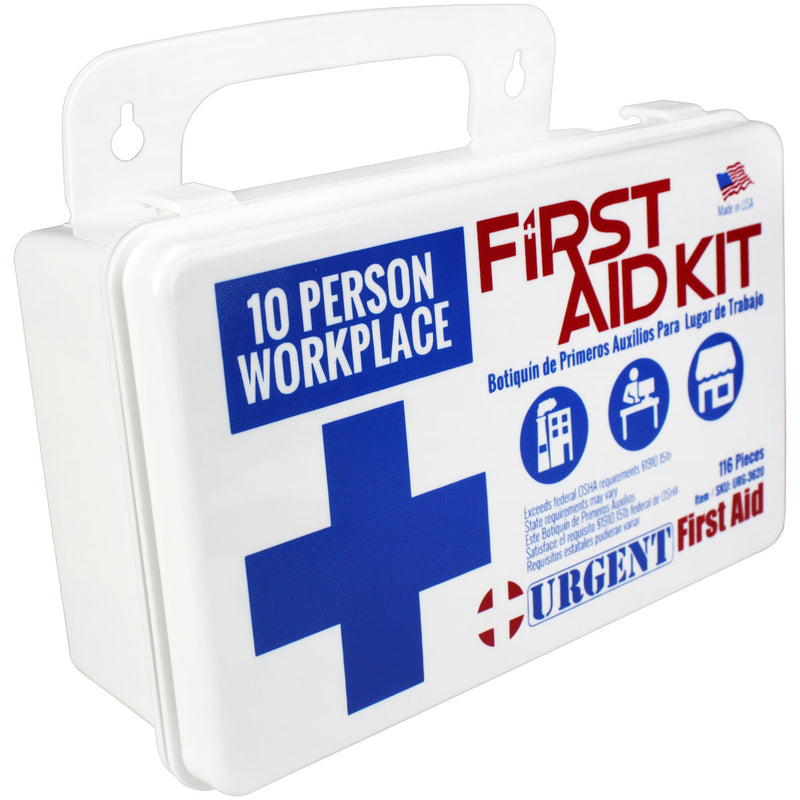 Urgent First Aid™ 10-Person Workplace Kit – 116 Piece OSHA Compliant