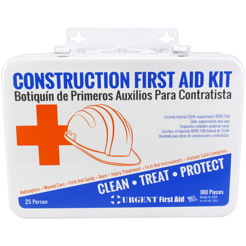 Bilingual OSHA Contractors First Aid Kit – 25 Person Construction Job Site