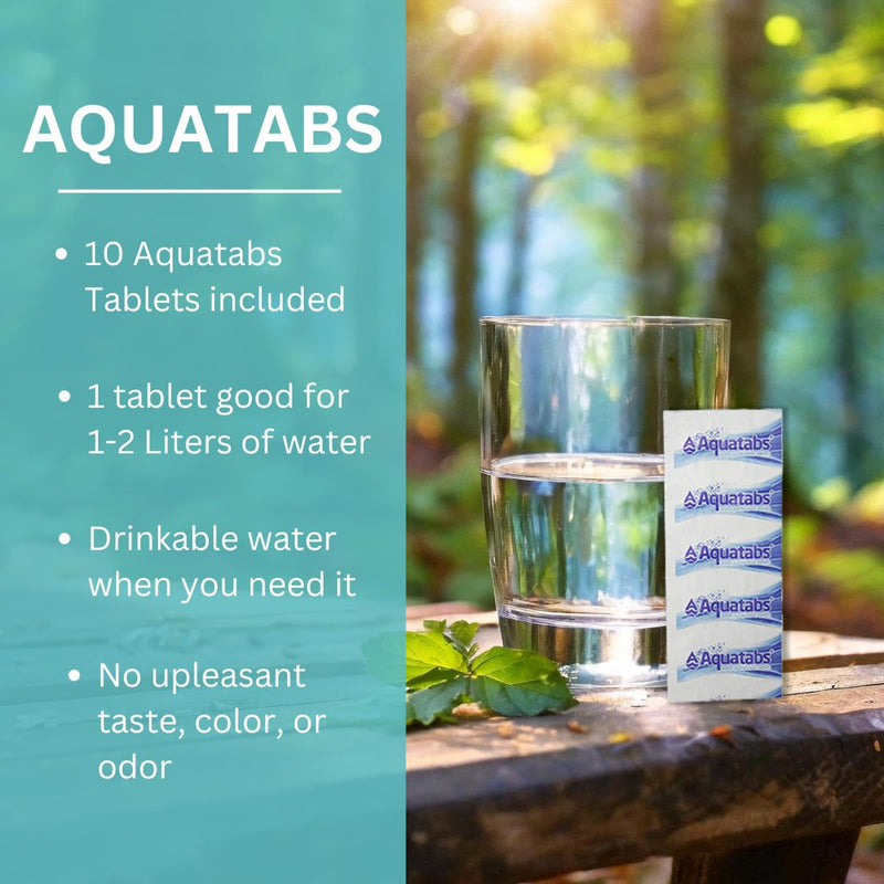 4-Pack Ultralight Water Pouches (4L) + 20 Aquatabs Water Purification Kit