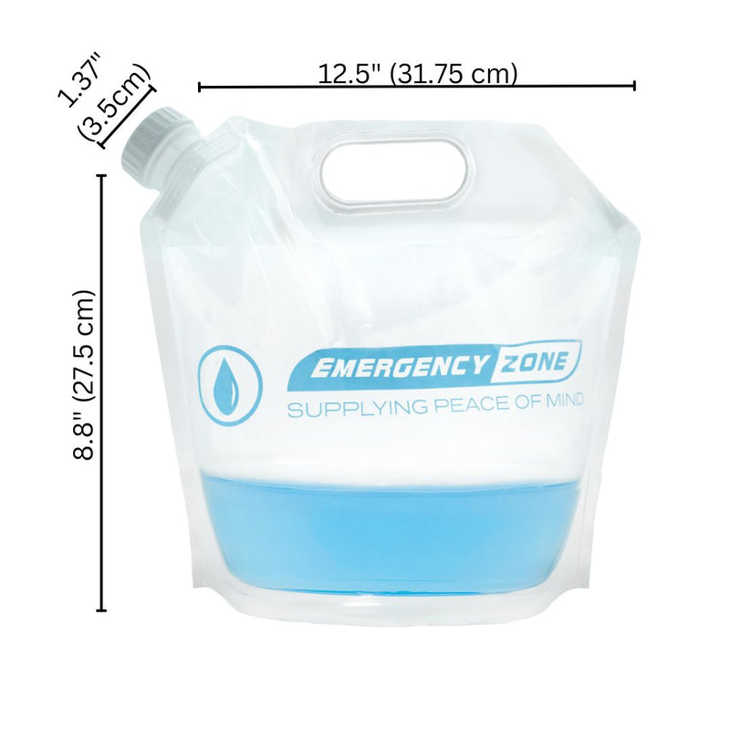 Emergency Zone 4L water pouches, 4-pack, with Aquatabs