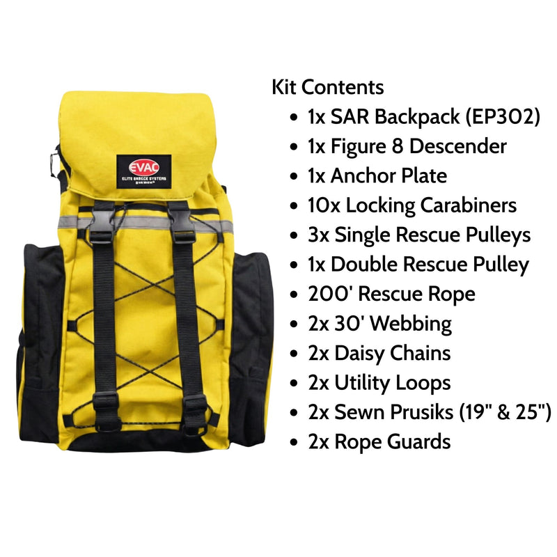 EVAC Systems Raising & Water Recovery Kit – Complete SAR Backpack