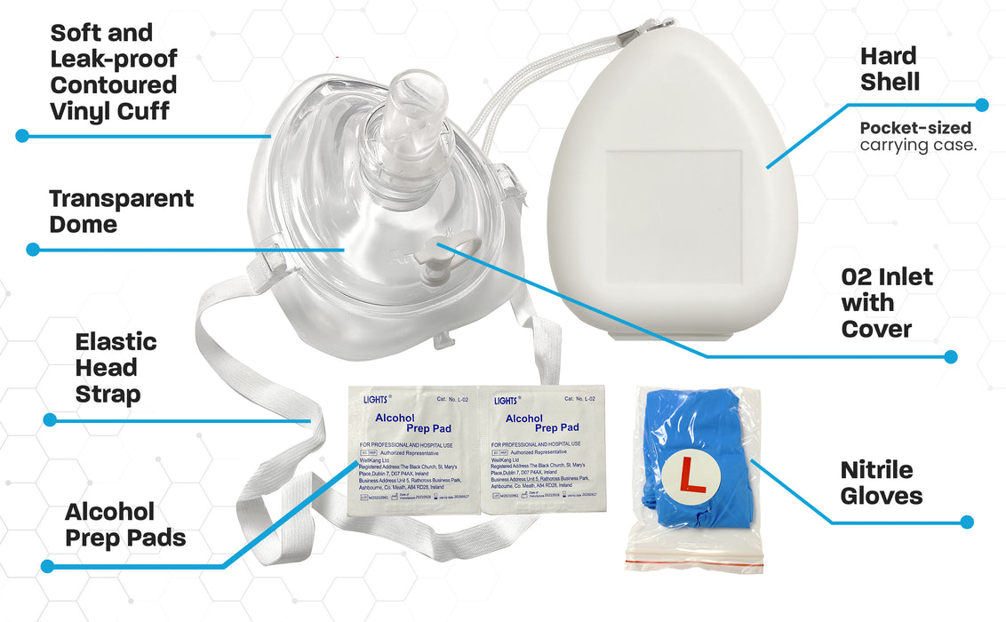 Kemp CPR Mask With 02 Inlet, 10-501
