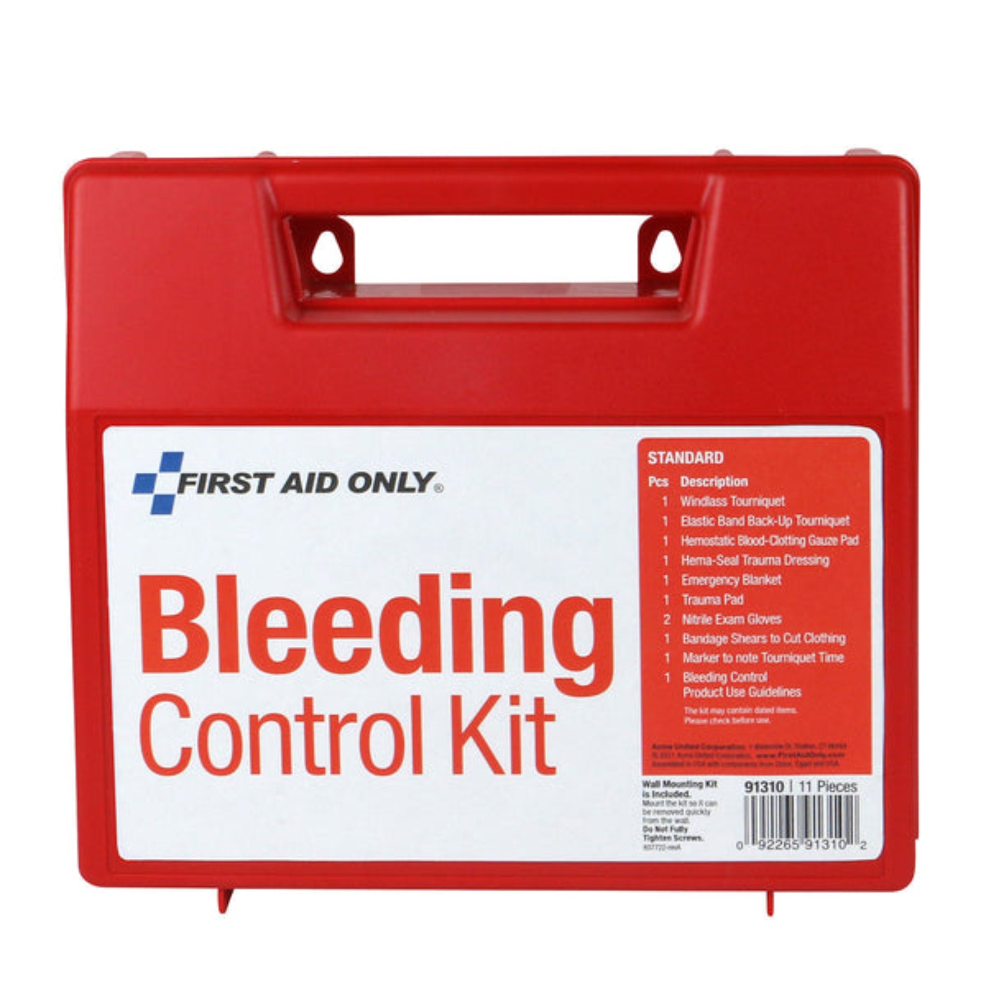 First Aid Only Bleeding Control Wall Station | Standard Trauma Kit ...