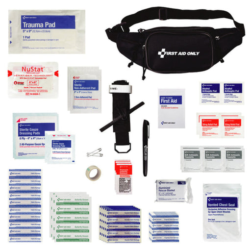 First Aid Only Outdoor First Aid Fanny Pack | with Tourniquet & Chest Seal