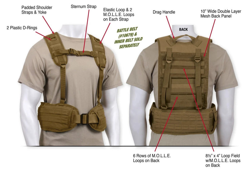 Rothco Battle Harness | MOLLE & Padded Yoke Harness