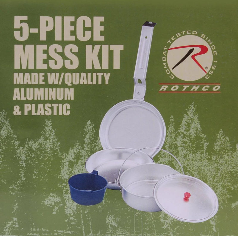 Rothco 5-Piece Aluminum Mess Kit | Lightweight Camping Cookware