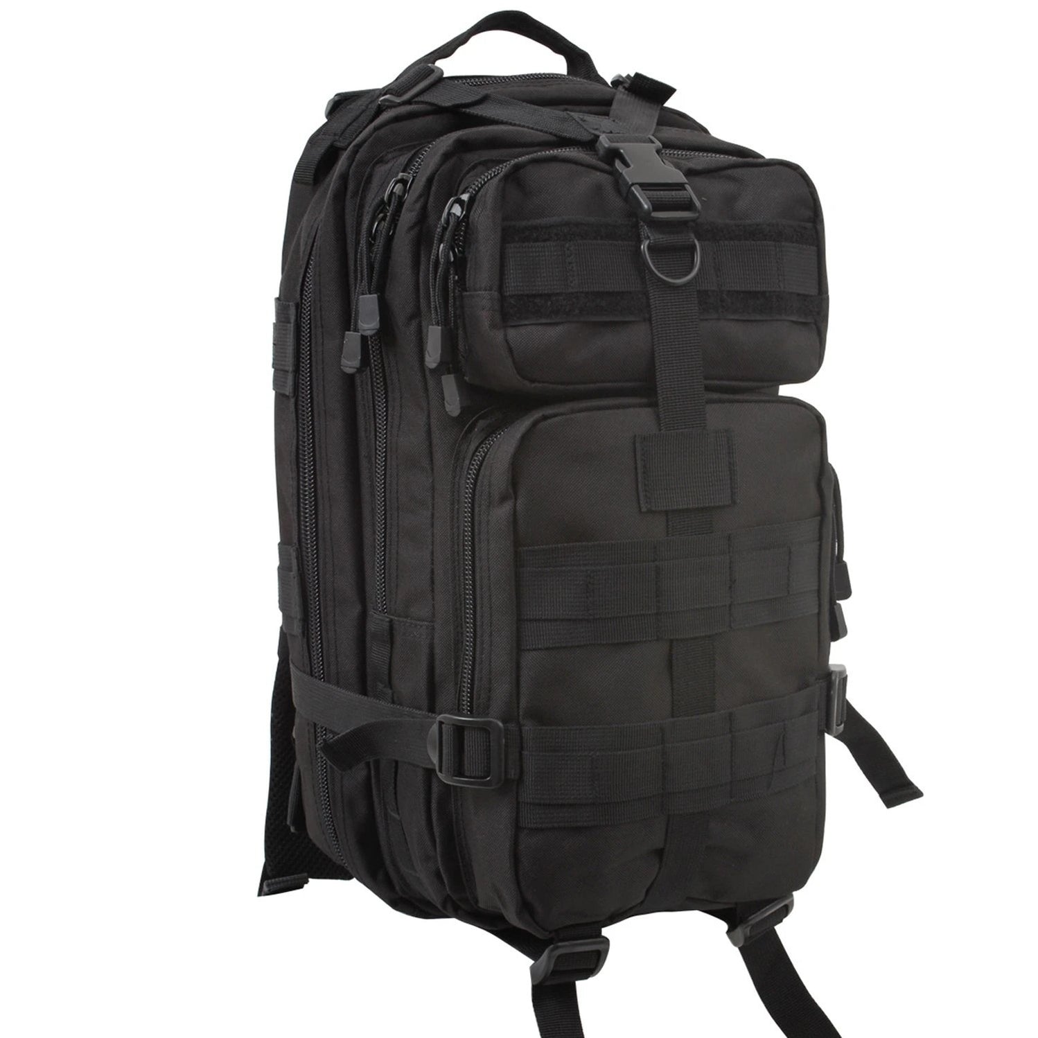 Rothco 25L Tactical Backpack – Schwarz, 600 Denier Polyester, Verstellbare Tragegurte, Viel Stauraum