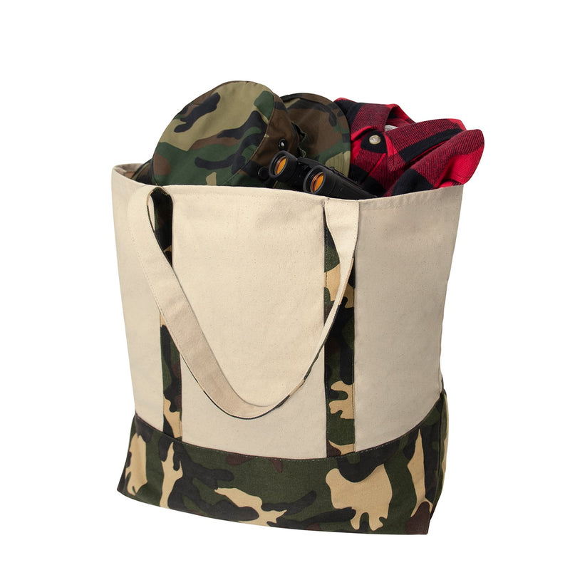 Rothco Large Camo Canvas Tote Bag | 60L Heavy-Duty