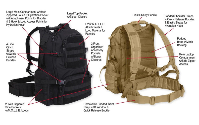 Rothco Multi-Chamber MOLLE Assault Pack | Convertible Backpack