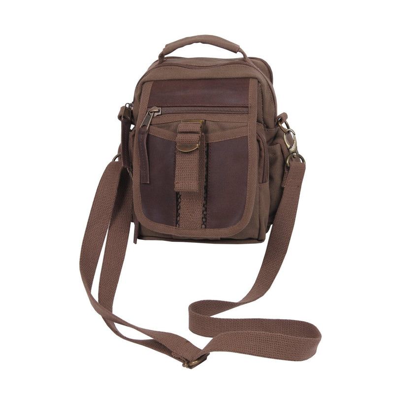 Rothco Vintage Canvas & Leather Travel Shoulder Bag – Compact Crossbody