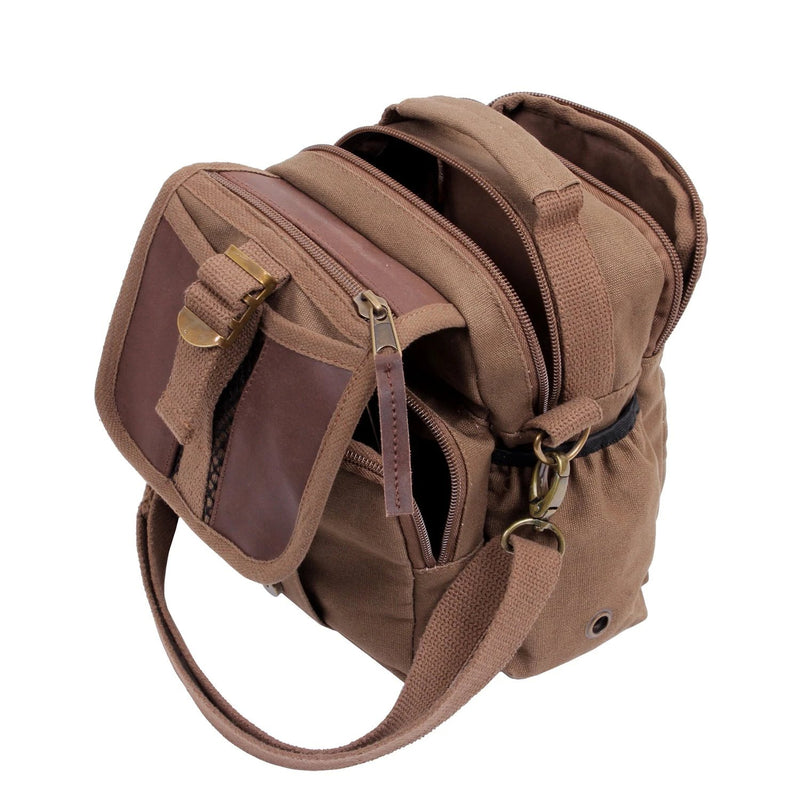Rothco Vintage Canvas & Leather Travel Shoulder Bag – Compact Crossbody