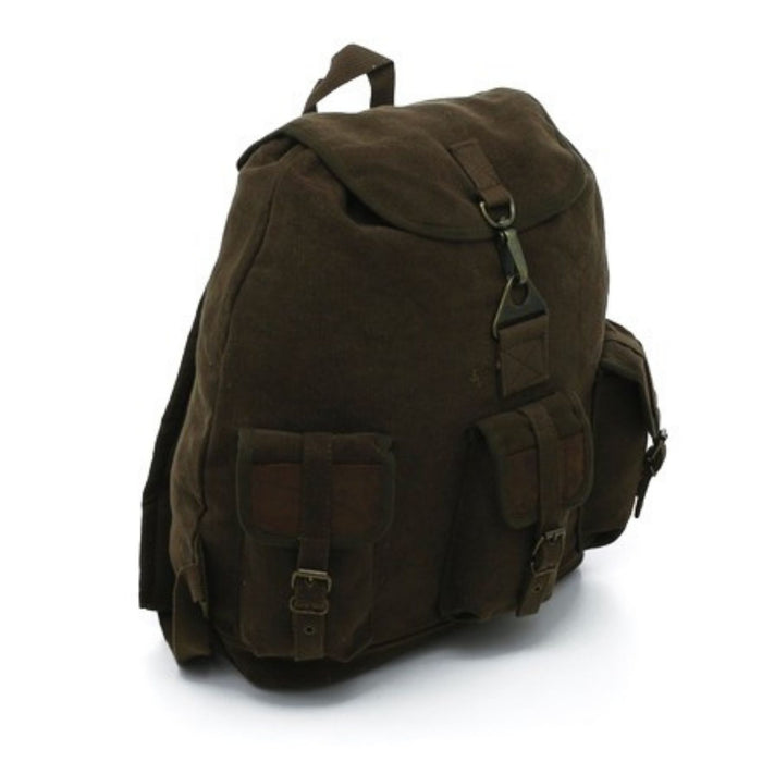 Rothco Vintage Canvas Wayfarer Backpack with Leather Accents