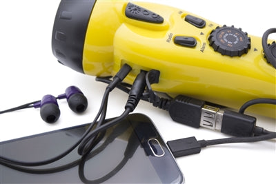 Yellow Dynamo Radio/Flashlight/Charger - Emergency Zone