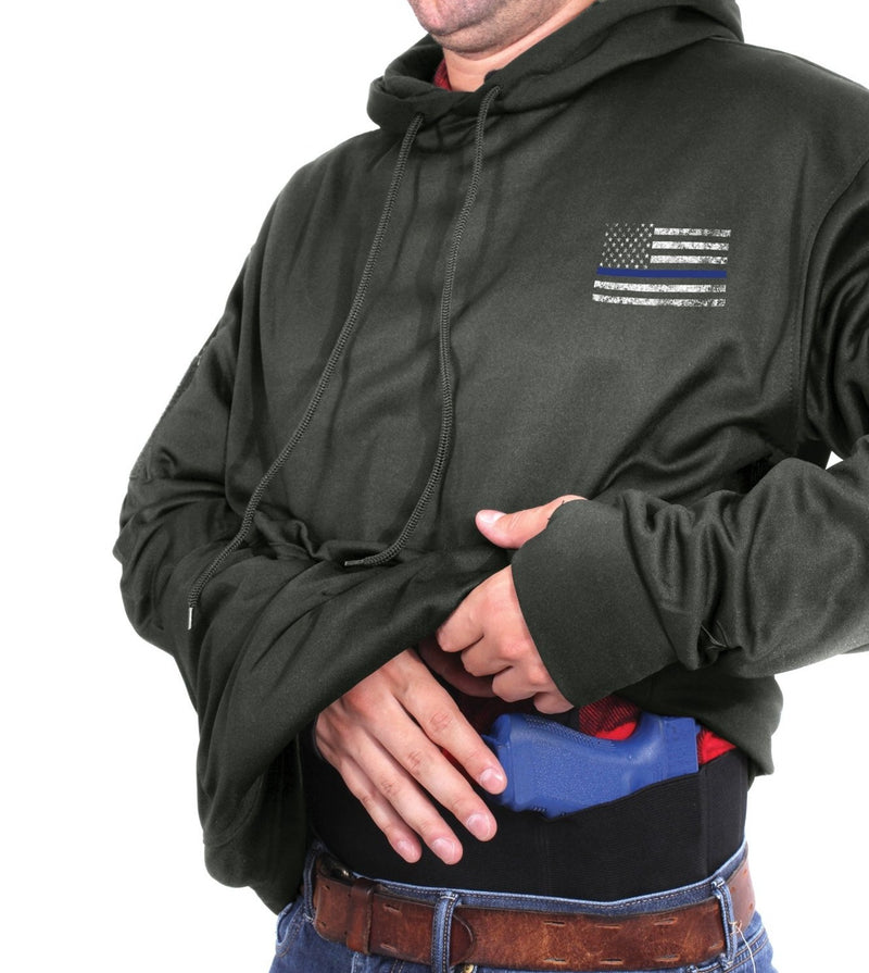 Rothco Thin Blue Line Concealed Carry Hoodie Black Luminary Global