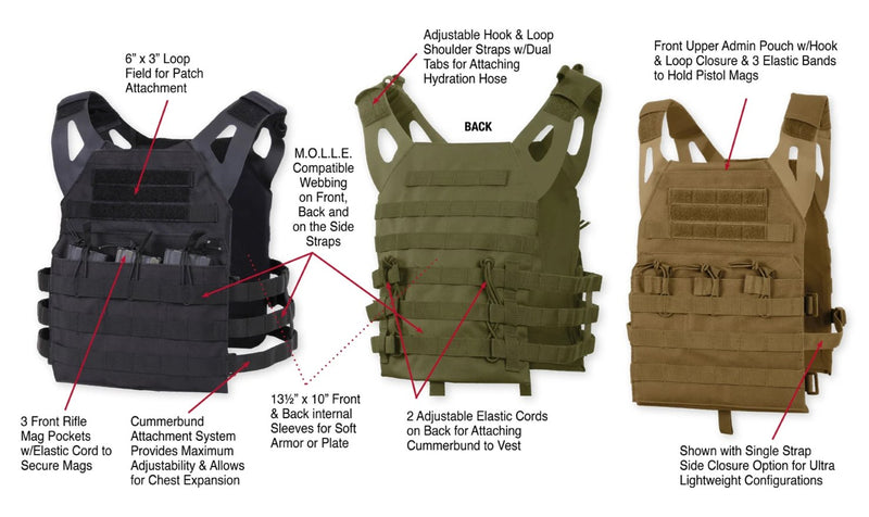 Rothco Lightweight Armor Plate Carrier Vest