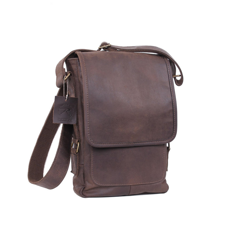 Rothco Brown Leather Military Tech Bag | Padded Tablet Bag