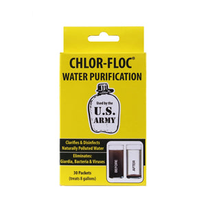 Chlor-Floc Military Water Purification Powder Packets – US Military-Issue Water Clarifier