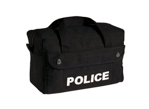 Rothco Canvas Small Black Police Logo Gear Bag – Heavy-Duty Tactical Equipment Carry