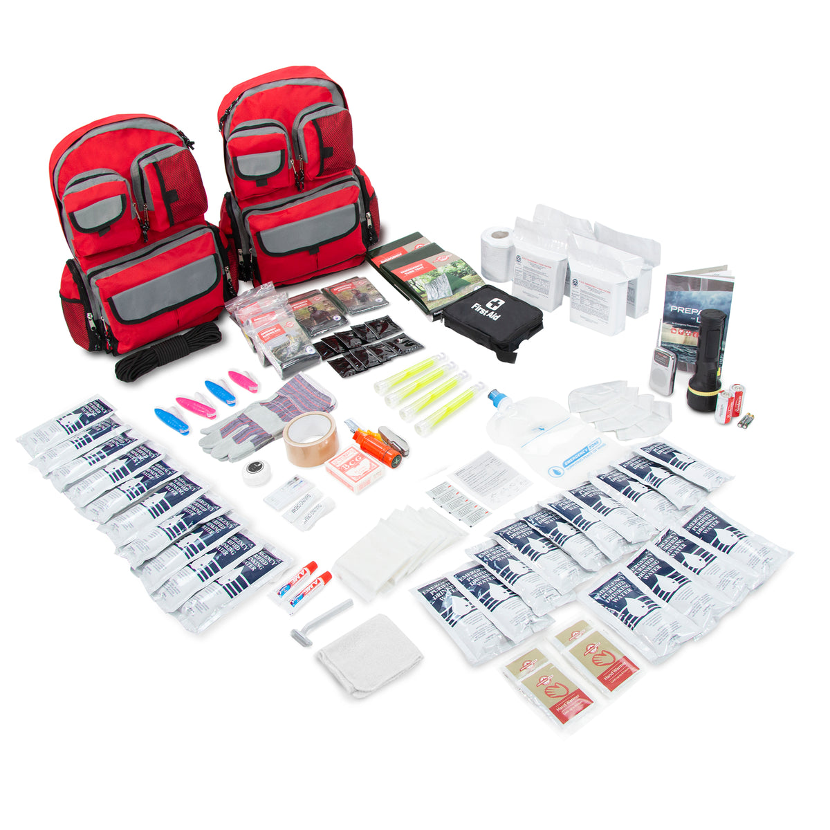 Deluxe 2-Person Survival Kit for Emergency Disaster Preparedness for  Earthquake, Hurricane, Fire, Evacuations, Auto, Home and Family