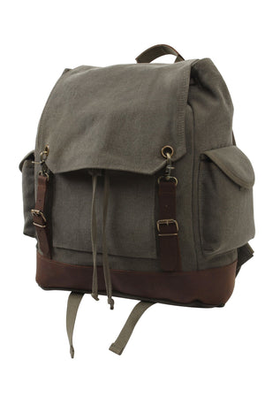 Rothco Vintage Expedition Rucksack | Canvas & Leather Backpack