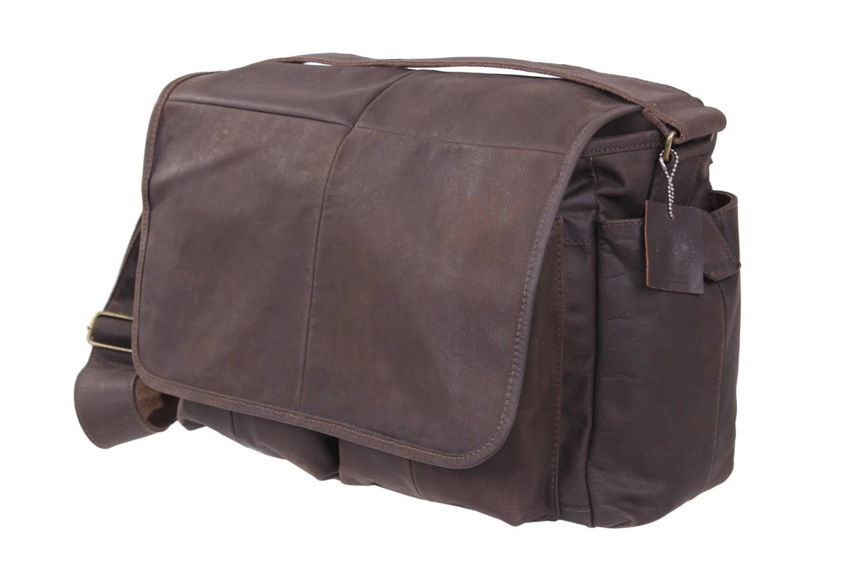 Rothco Brown Leather Classic Messenger Bag - Luminary Global