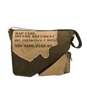 Rothco Vintage Canvas Two-Tone Imprinted Map Bag – Retro Document Satchel