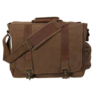 Rothco Vintage Canvas Pathfinder Laptop Bag – Premium Leather Accent Messenger