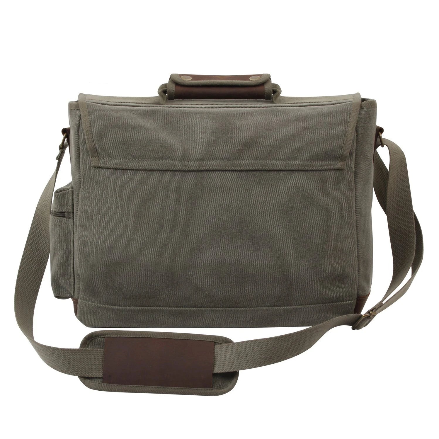 Rothco Vintage Canvas Pathfinder Laptop Bag with Leather Accents — Luminary
