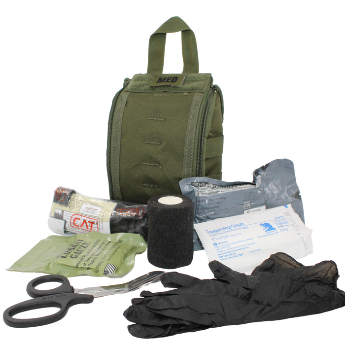 gunshot wound trauma kit police first aid CAT Tourniquet hemorrhage control medical ifak tactical molle bag stocked supplies pouch survival military ems fire rescue edc