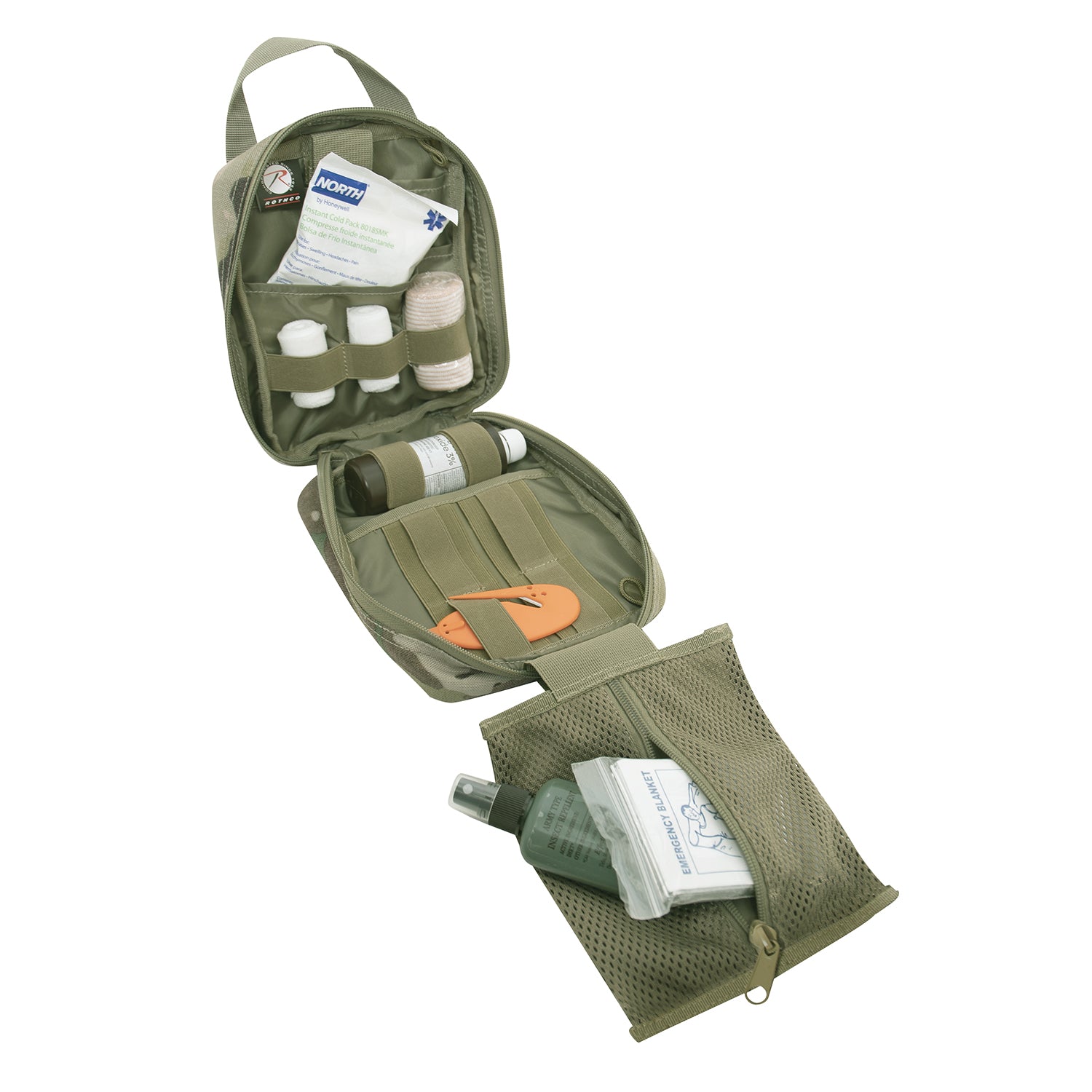 MOLLE Erste-Hilfe-Tasche EMT – 20x9x15 Cm, Oxford 900D, Rip-Away, Khaki