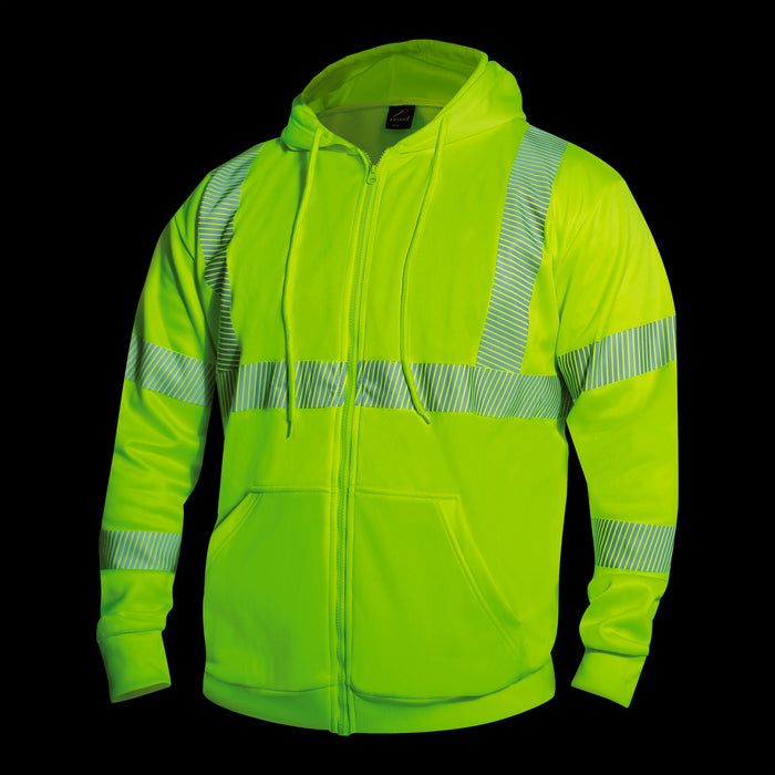 Rothco Hi-Vis Performance Zipper Sweatshirt - Safety Green