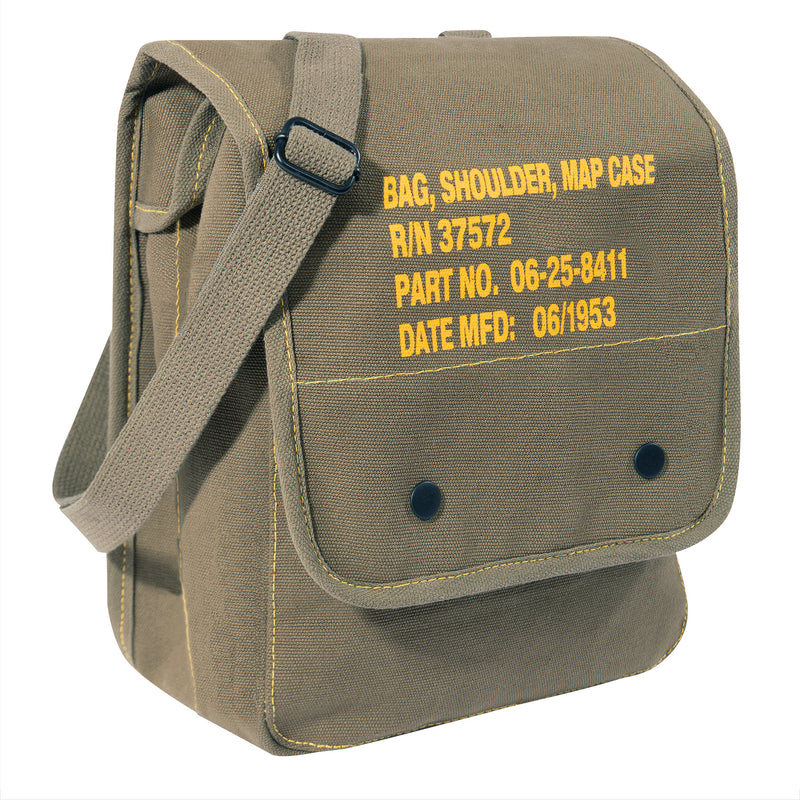 Rothco Canvas Map Case Shoulder Bag with Military Stencil