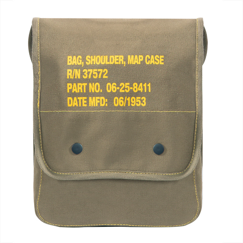 Rothco Canvas Map Case Shoulder Bag with Military Stencil
