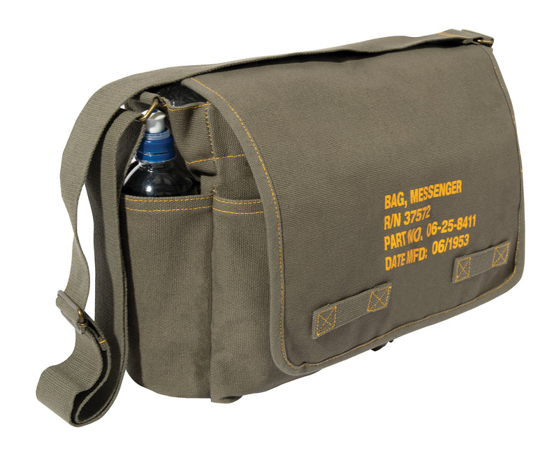 Rothco Heavyweight Canvas Classic Messenger Bag with Military Stencil