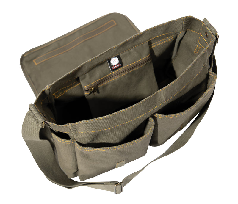 Rothco Heavyweight Canvas Classic Messenger Bag with Military Stencil