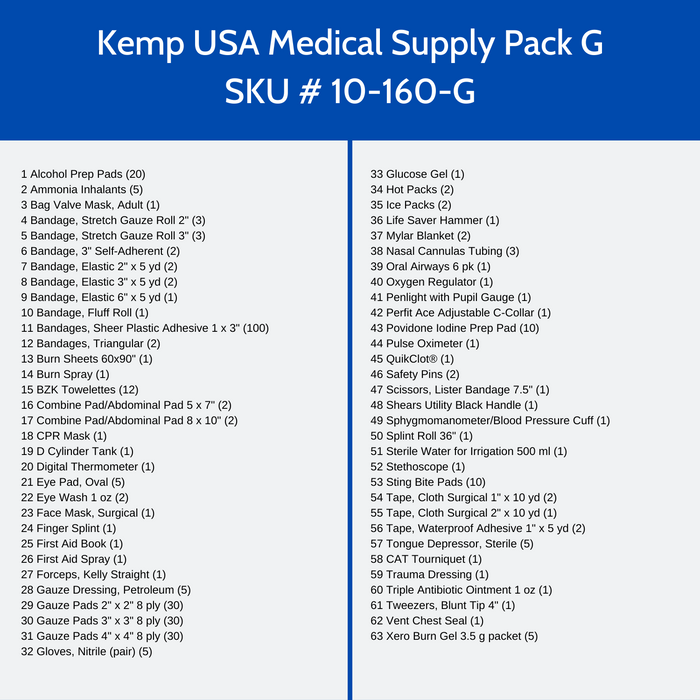 Kemp USA Medical Supply Pack G