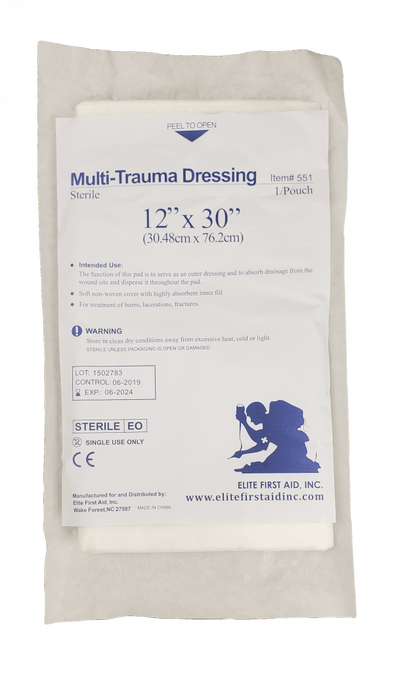 Elite First Aid Multi-Trauma Bandage 12″x 30″ - Pack of 25